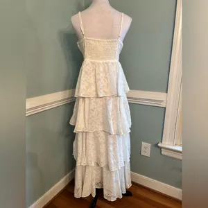 Free the Roses White Tiered Lace Maxi Dress small thumbnail 3