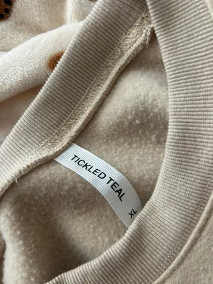 Tickled Teal Cream oversized thick crewneck thumbnail 2
