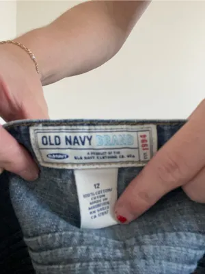 Vintage Old Navy Blue Cotton Denim Mini Skirt with Drawstring Waist thumbnail 6