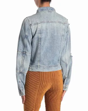 ✨FREE PEOPLE RUMORS LIGHT WASH DENIM SZ MEDIUM JACKET✨ thumbnail 3