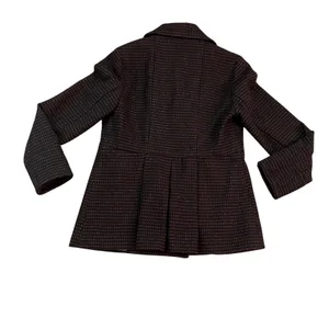 Banana Republic Womens Brown Pink Wool Blend Double Breasted Peplum Coat Large thumbnail 2