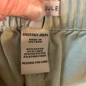 Sincerely Jules‎ Women Linen Blend Wide Leg Cargo Pants Beige Sz L Beachy Resort thumbnail 6