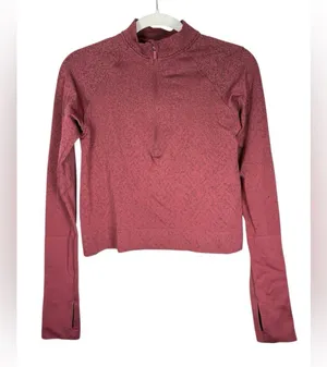 Lululemon EUC Rest Less Cropped 1/2 Zip Dusty Rose thumbnail 12