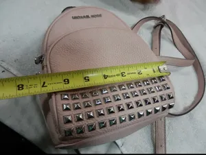 Abbey Studded Pink Pebble Leather Mini Backpack thumbnail 6