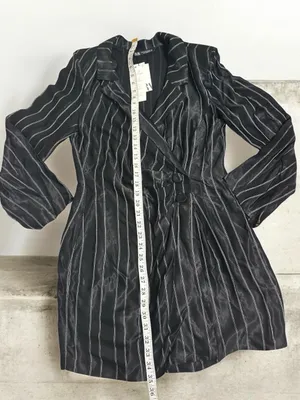 Zara Pinstripe Satin Effect Wrap Blazer Mini Dress New With Tags Medium thumbnail 8