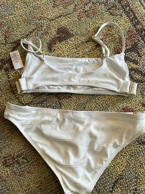 NWOT L*Space ribbed bikini set cream thumbnail 3