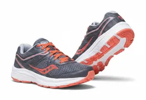 SAUCONY Cohesion 11 Running Shoe Women 9.5 Grey/Red Athletic Comfort Outdoor thumbnail 1