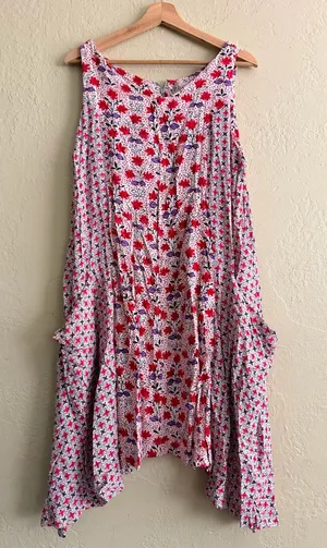 Philosophy Red and Purple Floral Asymmetrical Tank Dress thumbnail 1