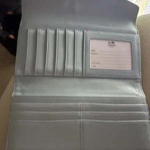 Coach Leather Accordion Card Wallet - Light Blue‎ thumbnail 5