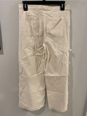 Anthropologie - Find Me Now Linen Blend Wide Leg Seam Pants Size Medium thumbnail 6