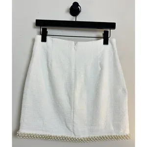 Anthropologie Hutch Adley Pearl-Trimmed Tweed Bridal Set in White thumbnail 9