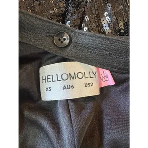 Hello Molly Formal Sparkle Long Sleeve Sequin Mini Dress Black XS Party B Day thumbnail 5
