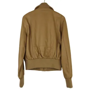 Y2k Vintage Yoki Tan Faux Leather Moto Jacket Large thumbnail 2
