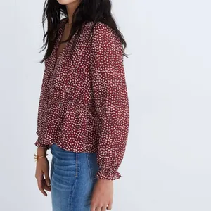 Madewell retro ditsy floral blouse boho button front long sleeve top thumbnail 3
