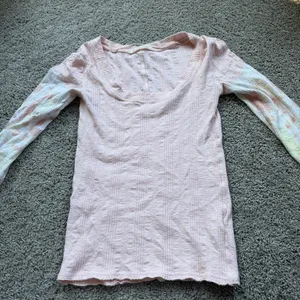 Free People We The Free Big Sur Misty Mountain Pink Tie Dye Long Sleeve Small thumbnail 5
