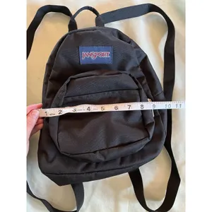 JanSport Half Pint Mini Backpack Day Bag for Travel Black Back To School Fun EUC thumbnail 2