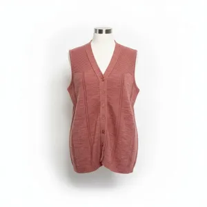 Vintage Azure Vest Womens Button Up Sleeveless Knit Top Pink‎ Casual Grandma thumbnail 9