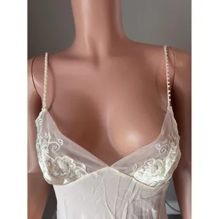 VINTAGE VICTORIAS SECRET SILKY SATIN NIGHTGOWN Lingerie MEDIUM NWT NEW #225 thumbnail 12