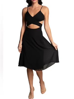 DRESS THE POPULAR Abigail Dress Black Cut Out‎ Flare size Small thumbnail 2