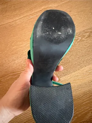 Primark Green Velvet Platform Block Heels gently used thumbnail 11