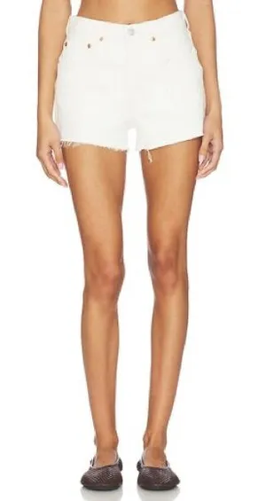 Levi’s 501 Original denim Shorts high waisted jean Disco Nights revolve raw hem thumbnail 1
