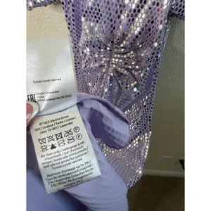 NWT ROTATE Birger Christensen Sierina Sequin Puff Sleeve Ruched Dress Lavender 0 thumbnail 15