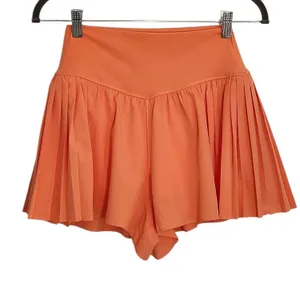 Aerie OFFLINE Real Me Coral Pleated Flowy Shorts Size Medium NWT thumbnail 1