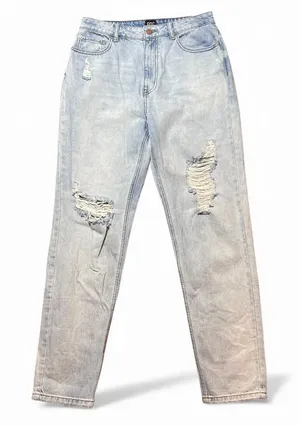 BDG Urban Outfitters High Rise Mom Jeans Light Wash Distressed Size 28 Baggy Y2K thumbnail 1