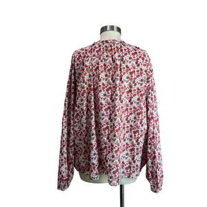 Universal Threads Red Ditzy Boho Peasant‎ Floral Blouse Sz Large thumbnail 3