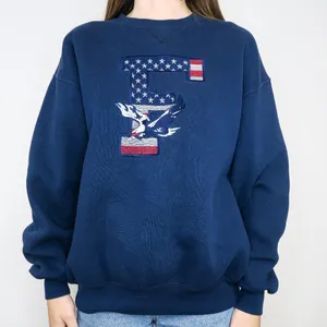 Soffe Vintage 90s Embroidered American Flag Eagle Sweatshirt thumbnail 2