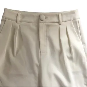 4th & Reckless High Waisted Trouser Pant Sz. 8 Ivory Pleated Pocked Wide Leg thumbnail 2