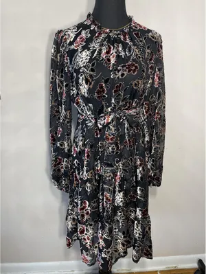 Julia Jordan New Floral Long-Sleeve Mini Dress Whimsigoth L thumbnail 9
