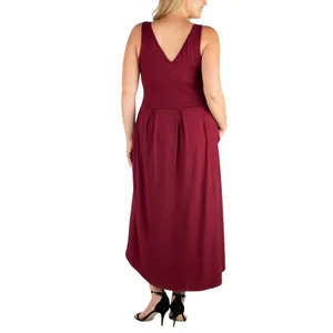NWT 24seven Comfort Apparel Plus Size High Low Party Dress Burgundy Red 3X thumbnail 3