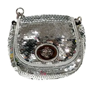 COACH POPPY SILVER SEQUINS TURNLOCK POUCH CROSSBODY MINI BAG‎ Pouch thumbnail 1