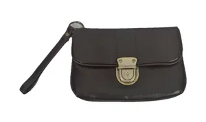 Vintage The Limited Brown Wristlet Clutch Gold Lock Minimal Y2K‎ Bag thumbnail 1
