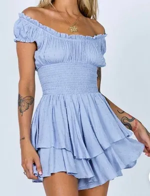 Princess Polly Blue Romper thumbnail 1