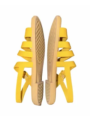 Crocs Womens Tulum Sandal Size 7 Canary Yellow Tan Strappy Fisherman Flat Shoe thumbnail 3