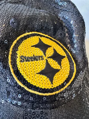 PINK Victoria's Secret Pittsburgh Steelers Black Sequin Baseball Hat thumbnail 9