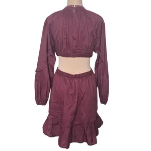 Jen's Pirate Booty Burgundy Cutout Mini Dress Ren Faire Size Small NWT thumbnail 3
