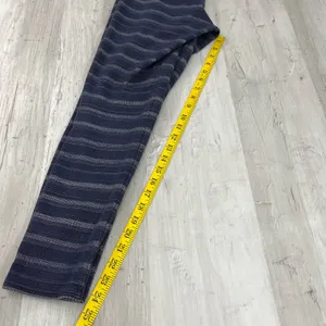 Aerie Blue Striped High Rise Full Length Skinny Cotton Blend Leggings Medium thumbnail 7