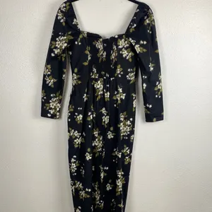 Reformation Floral Sweetheart Neck Midi Dress Long Sleeve Side Slit Size 6 . thumbnail 7