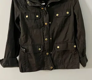 JCrew Resin-coated Black twill field jacket- Size Small thumbnail 6