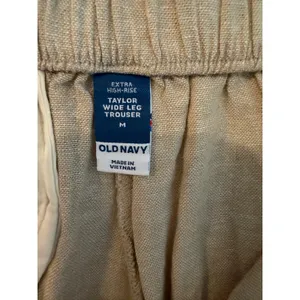 Old Navy Taylor Wide Leg Trouser Extra High Rise Linen Blend Pants Womens‎ M thumbnail 3