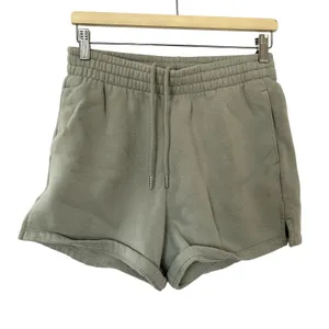 Abercrombie & Fitch green gray fleece shorts pockets pull on women's size S y2k thumbnail 1