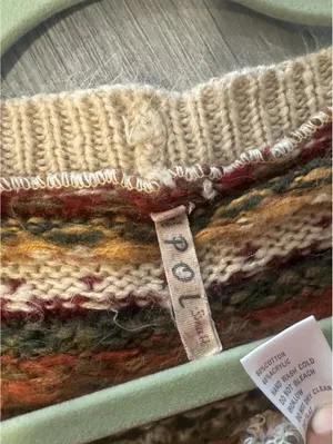 Pol Multicolor Cotton Blend Striped Cardigan Sweater with Pockets Size S thumbnail 3