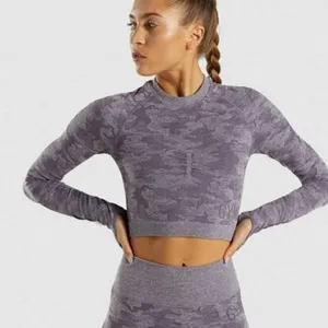 Lululemon Gymshark Adapt Camo Seamless Long Sleeve Crop Top size S thumbnail 1