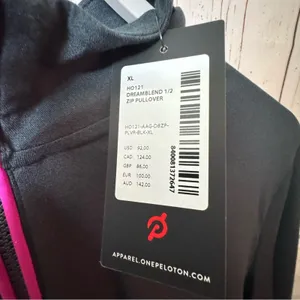 Peloton Athletic Sporty Dream Blend Half Zip Sweater with Pink Accents Sz XL NWT thumbnail 7