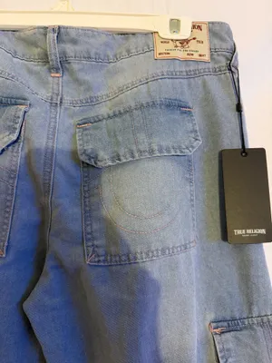 True Religion Bobbi Baggy Cargo Denim Jeans Size 29 thumbnail 3