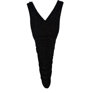 Alice + Olivia Slinky Ruched Shimmer‎ Dress Sparkle Black Gold Size Small thumbnail 2