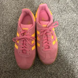 Pink and Yellow Adidas Gazelles thumbnail 2